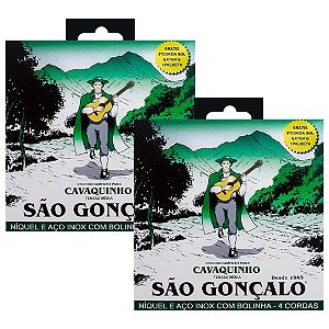 Kit 2 Encordoamento Cavaquinho Aço C/ Bolinha São Gonçalo