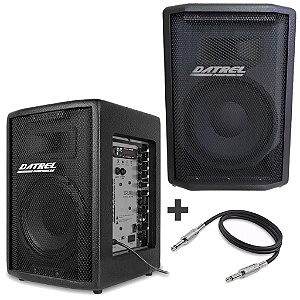 Kit Caixa De Som Datrel 300w Ativa e Passiva 150w + Cabo