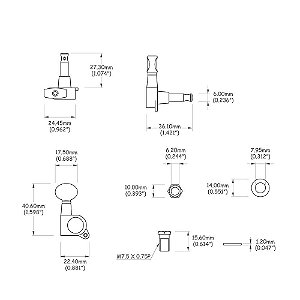 Tarraxa Para Guitarra Blindada Cromada R6 Spirit J05-CR-R6