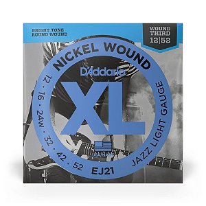 Encordoamento Para Guitarra 12-52 D Addario XL Nickel EJ21