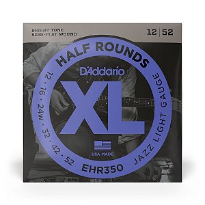 Encordoamento Guitarra 12-52 D Addario Half Rounds EHR350