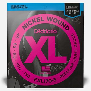 Encordoamento Baixo 5C 45-130 D Addario XL Nickel EXL170-5