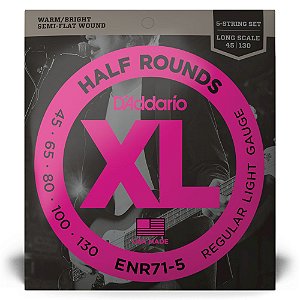 Encordoamento Baixo 5C 45-130 D Addario Half Rounds ENR71-5