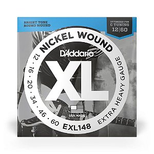 Encordoamento Guitarra 12-60 D Addario XL Nickel EXL148