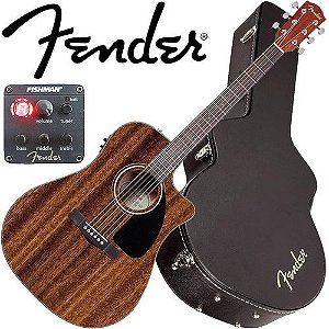 Violão Elétrico Fishman Dreadnought C/ Case Fender Cd60 Ce