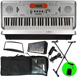 Kit Teclado 61 Teclas Sensitivas Com Acessórios M5 Medeli