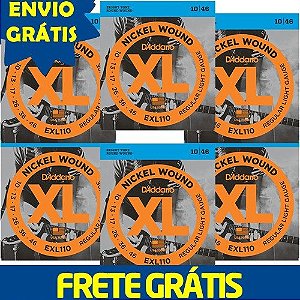 Kit 6 Encordoamento D'addario Guitarra Exl110 Envio Grátis