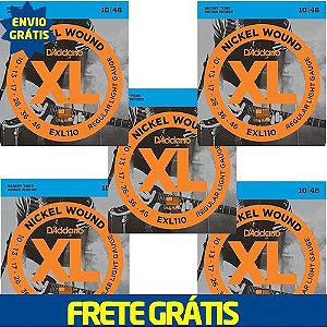 Kit 5 Encordoamento Guitarra D'addario Exl110 Envio Grátis