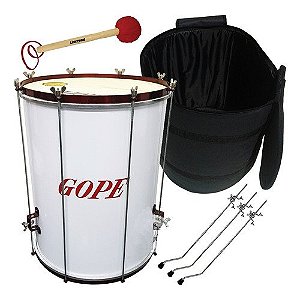 Kit Surdo Gope 60cm X 18 Em Alumini C/ Capa Tripe + Maçaneta