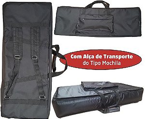 Capa Master Luxo Para Teclado 5/8 Acolchoada Nylon Preto