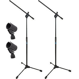Kit 2 Suporte Pedestal Girafa Microfone Ask Tps + Cachimbo