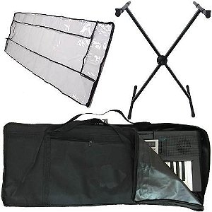 Kit Capa Simples Piano 7/8 C/ Suporte + Capa De Cobertura