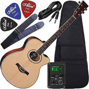 Kit Violão Hofma Ye231 Eletroacústico Com Afinador Embutido