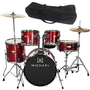 Bateria Acústica Bumbo 20 Dm827 Wr Michael C/ Capa Ferragem