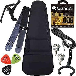 Kit Capa Para Violão Folk Luxo Completo Com Multi Acessórios