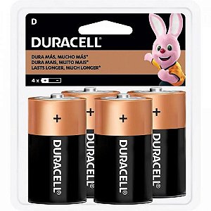 Pilha Alcalina D 1,5V MN1300 DURACELL (Cartela com 4 Unid.)