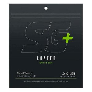Encordoamento Revestido Baixo 5 Cordas .040 NICKEL WOUND Extra Leve SG