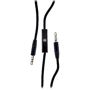 Cabo Auxiliar P2 X P3 Com Microfone 1,5M Preto Flex