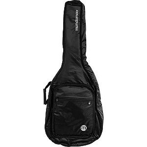 Capa para Violão Folk Extra c/ Bolso Cargo Nylon 70 Preta Mundomax