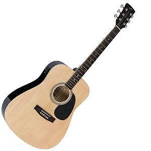 Violão Eletroacústico Vogga Vck380 Folk Aço Com Equalizador E Tensor Natural