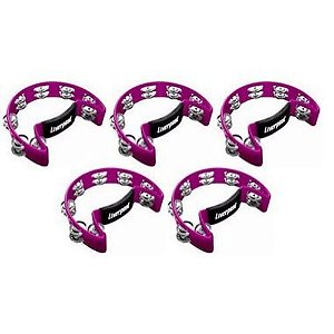 Liverpool Kit Com 5 Pandeirolas Pandeiro Meia Lua Rosa PML001PK