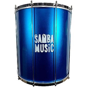 Surdo Madeira Samba Music 60x20 Azul Pele Animal
