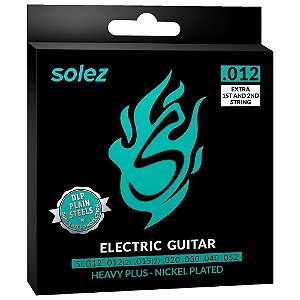 Encordoamento Para Guitarra Solez 012 SLG12 Mi e Si Extra