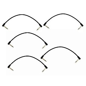 Kit 5 Cabos Pedal Santo Angelo Ninja 05ft 15cm P10 90 Plug L