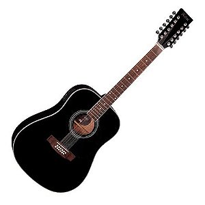 Violão Elétrico Hofma He215e12 Bk Preto 12 cordas