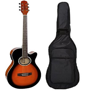 Violão Giannini Gsf1D Ceq 3Ts Sunburst + Capa Champion