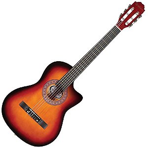 Violão Elétrico Popstar Nylon Ppce-1 Sb Waldman Sunburst