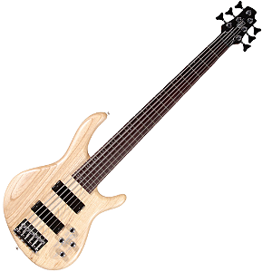 Contrabaixo Elétrico 6 Cordas Cort Action VI DLX ASH OPN com Corpo em Ash EQ Ativo e Captação HH