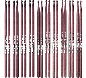 Kit Baquetas Liverpool Roxinho 7a + 5a 10 Pares Tennessee