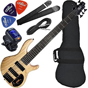 Kit Baixo Cort Action DLX VI ASH OPN 6 Cordas Pre Mark Bass Ativo Bx01