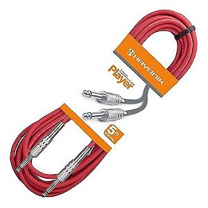 Cabo Para Instrumentos P10 X P10 5m Vermelho Player Hayonik