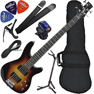 Kit Baixo Waldman GBW-105 5 Cordas Brown Sunburst (BS) Bx02