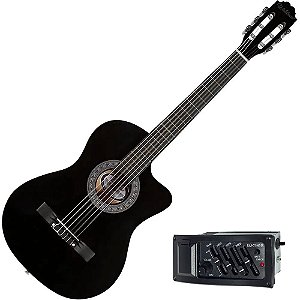 Violão Eletroacustico Waldman Nylon Cutway PPCE-4 EQ BK Preto