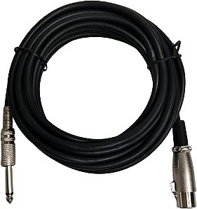 Cabo para Microfone Profissional P10 Mono Xlr 5 Metros