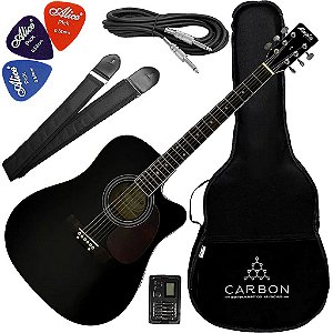 Violão Tagima Eletrico Memphis Aço Md-18 Folk Preto Vx01