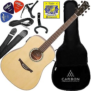 Kit Violão Eletroacústico Tagima Tw25 NTS Natural Fosco VX02