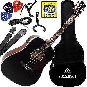 Kit Violão Eletroacústico Tagima Tw25 BK Preto VX02