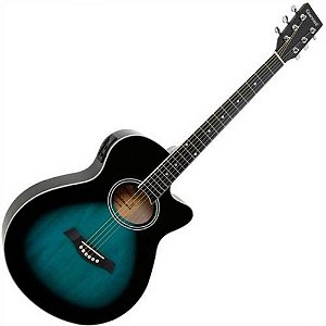 Violão Elétrico Mini Jumbo Aço Gsf1r Dark Blue Burst Giannini