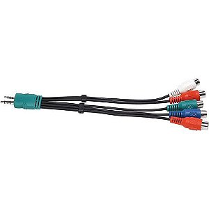 Cabo P2 Macho + P1 Macho Para 5X Jack RCA 0,2M Storm - PCT / 10