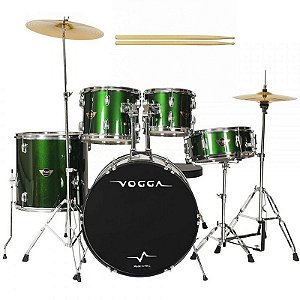 Bateria Acústica Talent Vogga VPD 922 GR Verde Com banco e Par de Baquetas