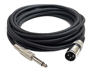 Cabo Para Microfone Carbon Xlr (F)+ P10 10 Metros Preto