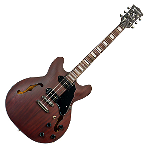 Guitarra Semi Acústica Waldman Semi Hollow GHO190 RDM Red Mahogany