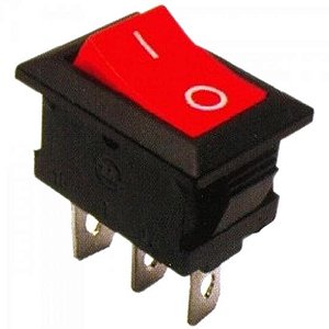 Chave Gangorra 6A/250VAC 3 Terminais ON/OFF Vermelha CHVS0011 Storm