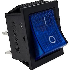 Chave Gangorra Com Led 4 Terminais Azul KCD4 Storm