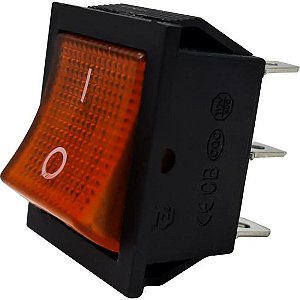 Chave Gangorra Com Led 6 Terminais Laranja KCD4 Storm