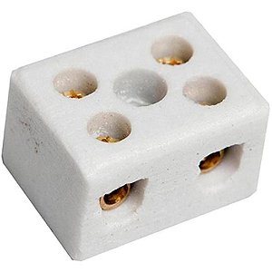Conector de Porcelana 3 Pinos 6mm Brasfort - CX / 100